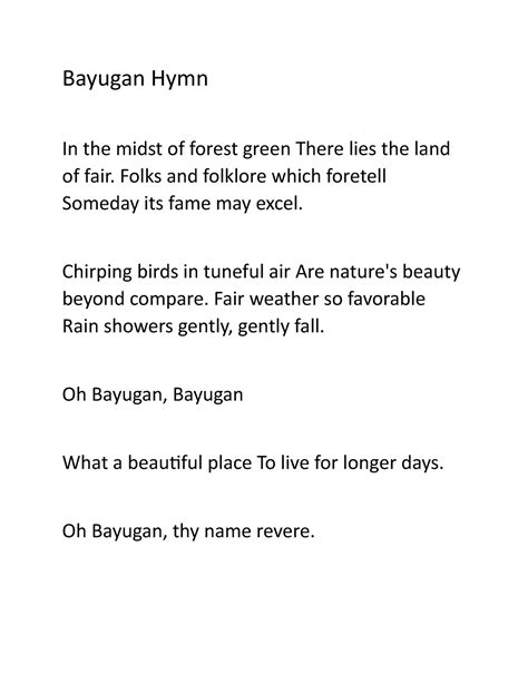oh hail bayugan city lyrics|Bayugan Hymn (Lyrics) .